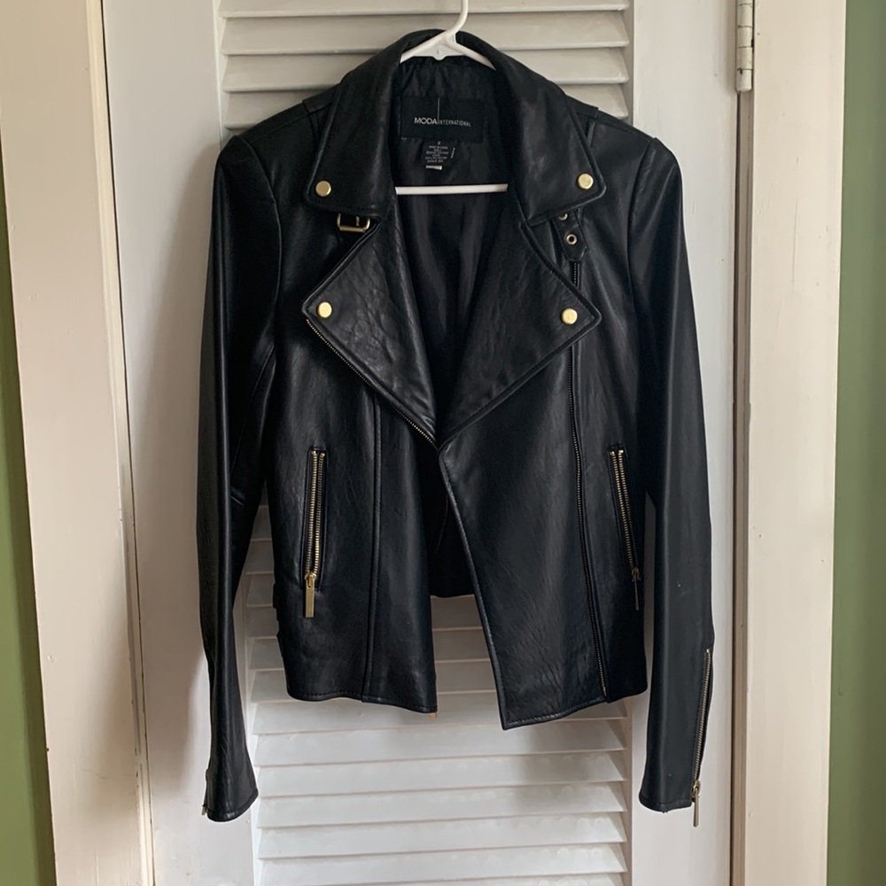 Vintage Victoria’s Secret leather moto jacket